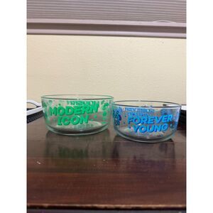 Disney Minnie Mouse Pyrex Glass Bowls Set of 2 Modern Icon Forever Young